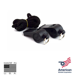 American Patriot Whistle w/ Lanyard 2-Pack - Loud Safety Set