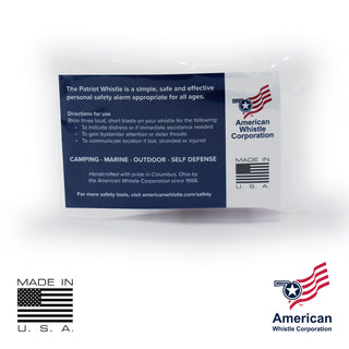 American Patriot Personal Safety Whistle 6 Pack