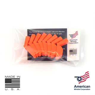 Personal Safety Whistle Orange Safe-T-Tip 8 Pack