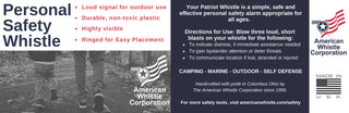 American Patriot Personal Safety Whistle 6 Pack