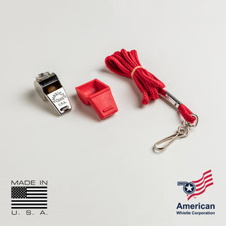 American Classic Brass Whistle | Lanyard & T-Tip Case of 32