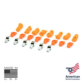 American Defender Personal Safety Whistle Orange Family Pack