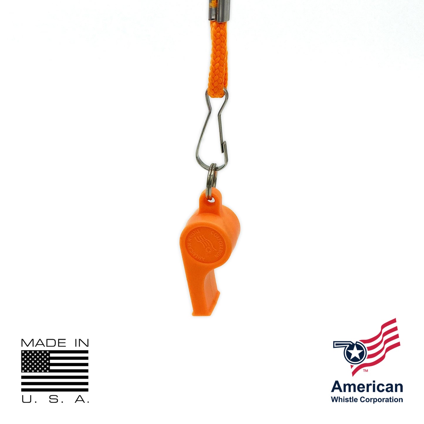 American Patriot Personal Safety Whistle & Lanyard 6 Pack